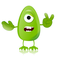 green monster character expressions funny
