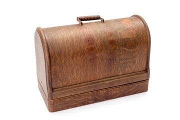 Vintage wooden sewing machine case