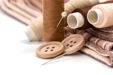 Brown sewing kit