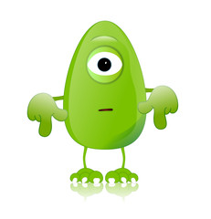 green monster character expressions funny
