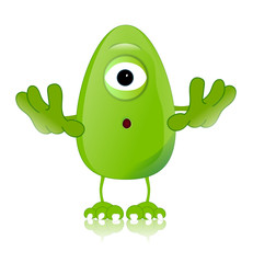 green monster character expressions funny