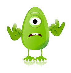 green monster character expressions funny