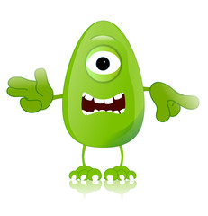 green monster character expressions funny