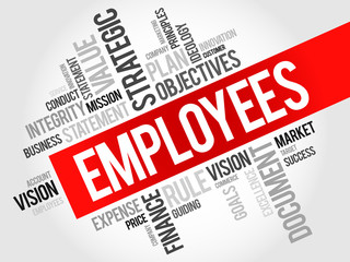 Employees word cloud, business concept