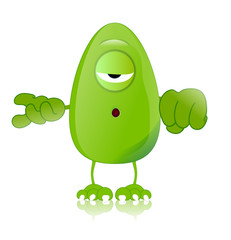 green monster character expressions funny