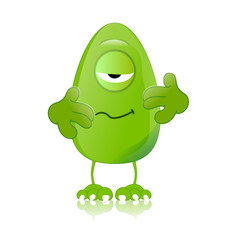 green monster character expressions funny