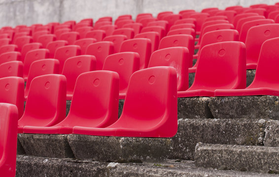 Red seats on stadium