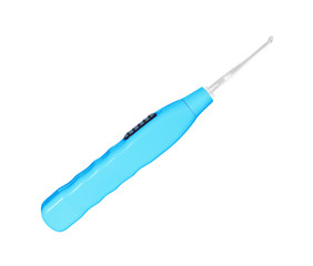 Used Plastic Ear pick isolated on white background