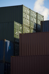Fototapeta premium Industrial port with containers