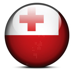 Fototapeta premium Map with Dot Pattern on flag button of Kingdom Thailand