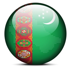 Map with Dot Pattern on flag button of Turkmenistan
