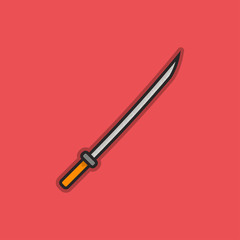 Flat Stroke Katana Icon