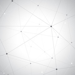 Geometric gray background. Molecule and communication background