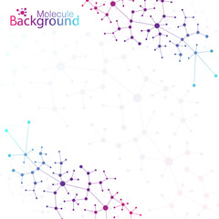 Colorful Molecules on gray background. Vector illustration