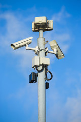 CCTV security camera in a port