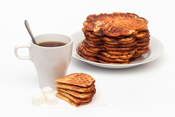 Homemade waffles and a cup of tea .
