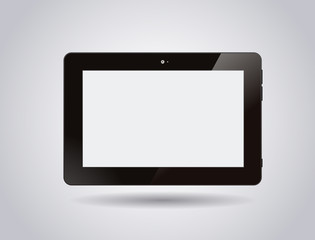 Glossy tablet Isolated on White Background. Vector Illustration.
