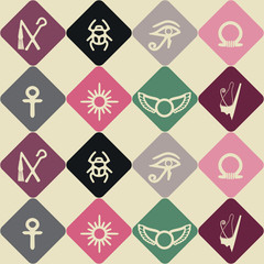 Seamless background with Egyptian symbols for your design