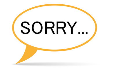 mind bubble with text sorry vector