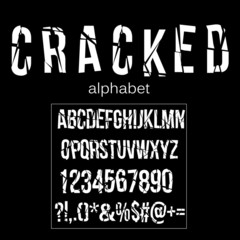 Cracked alphabet vector