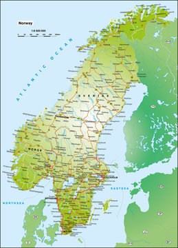 Norwegen Schweden 1:6,6 Mio