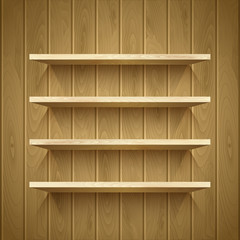 Wooden shelves