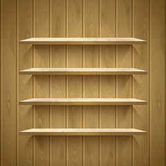 Wooden shelves