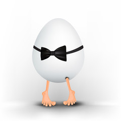 White easter egg with leggs Funny character