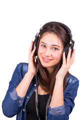 beautiful smiling girl with headphones