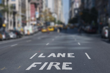 Blur Background Fire Lane New York City streets