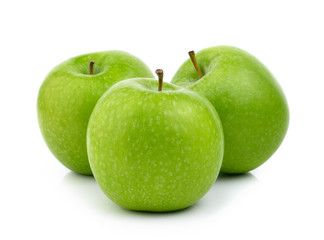 green apple on white background