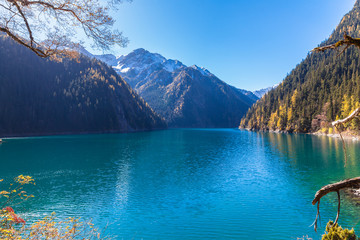 Beautiful lake in Jiuzhaigou national park