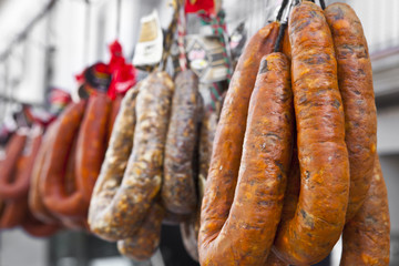 chorizos hanging stall
