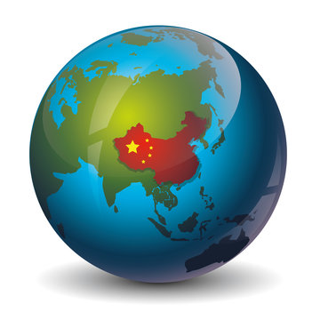 China on globe