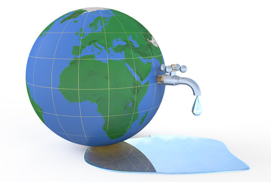 Save water on earth, concept