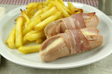 cervelas alsacien et frites