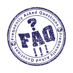 FAQ (frequently asked questions) rubber stamp