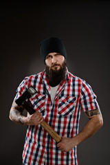 Bearded man like lumberjack
