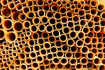 Ceramic pipe wall pattern background.