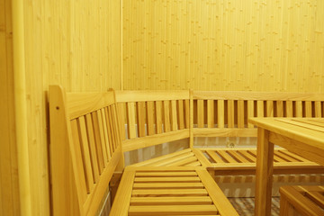 Fototapeta na wymiar Relaxation room in the sauna.