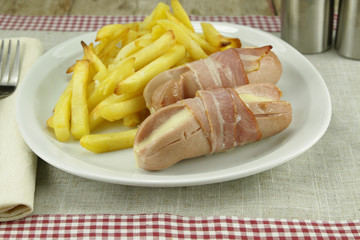 cervelas alsacien et frites