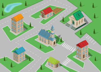 Isometric vector town