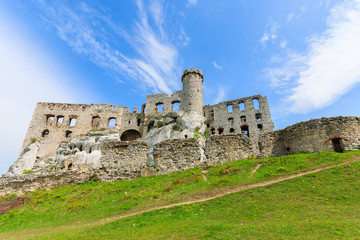 Beautiful castle in Ogrodzieniec near Krakow in spring, Poland