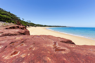 Red Rocks Beach on sunny day, Phillip Island, Australia