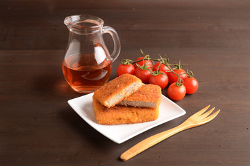 Plate of battered cod