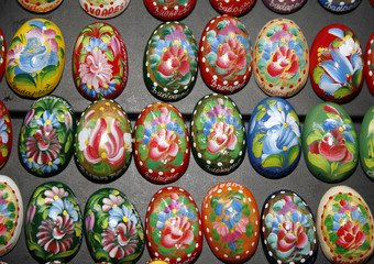 Hand Painted Easter Eggs Decoration of Various Colors As a Buda