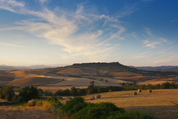 Fototapeta na wymiar fields of tuscan maremma near saturnia italy