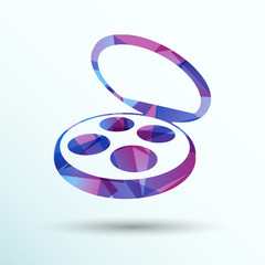 Cosmetic products doodles  fashion, woman symbol blush beauty powder icon.