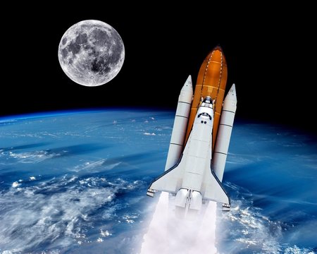 Space Shuttle Launch Rocket - Powered by Adobe