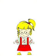 Blonde girls with eyeglasses